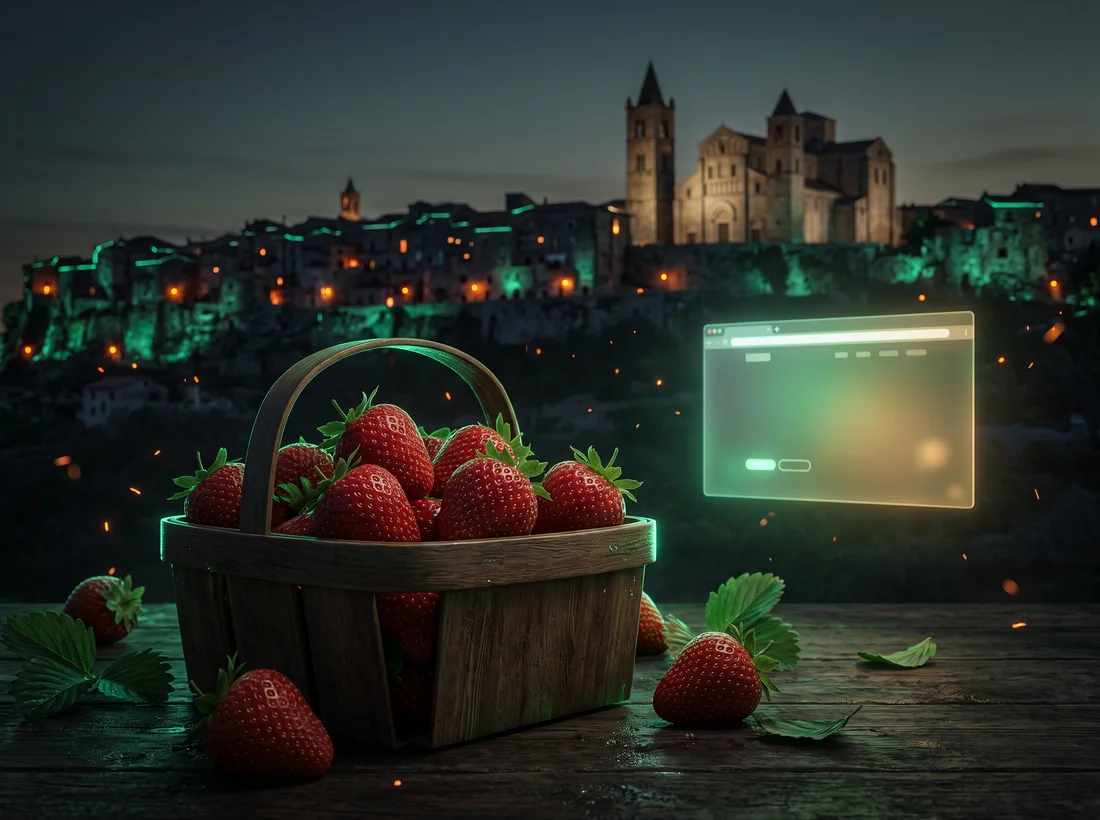 Montescaglioso: siti web e servizi digitali — Abbazia di San Michele e Fragola IGP