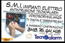 Volantino originale S.M.I. Impianti Elettrici, con recapiti e loghi Tecnoalarm e Linkem
